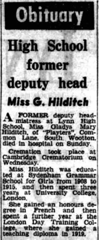Mary Hilditch obituary
