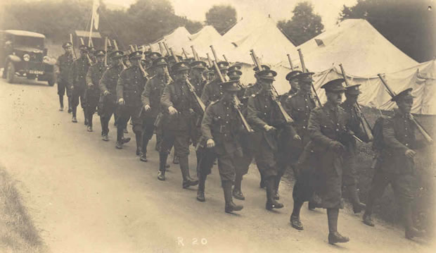 Soldiers marching